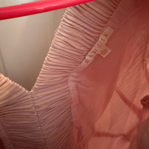 Pink Ruffled V-Neck Dress - Picture 4 of 4